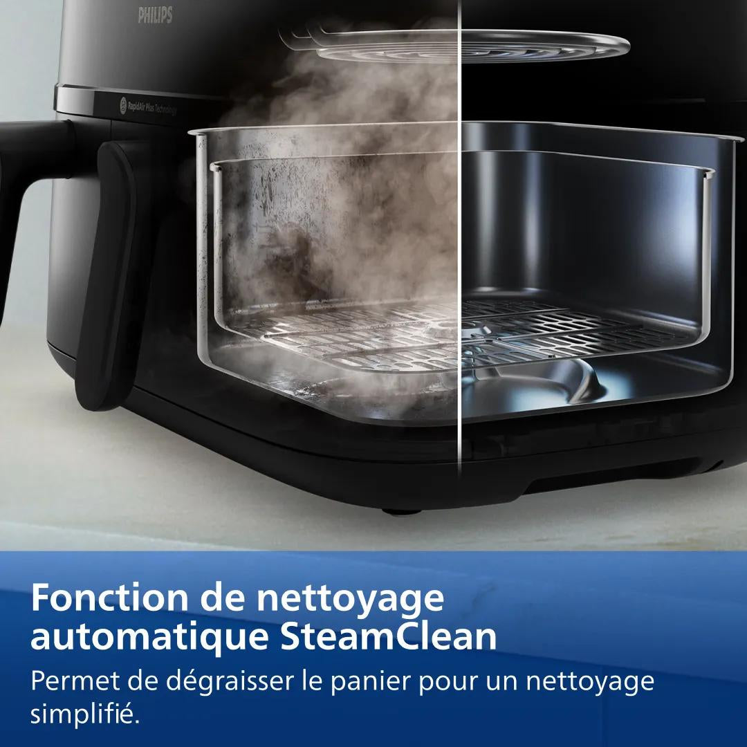 Philips Série 5000 Airfryer Double Panier avec Cuisson Vapeur, 9L (6L + 3L)