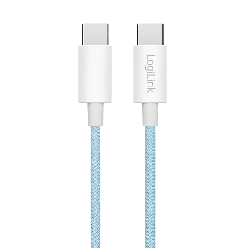 LogiLink CU0349 câble USB USB 2.0 1 m USB C 0,48 Gbit/s 60 W Bleu