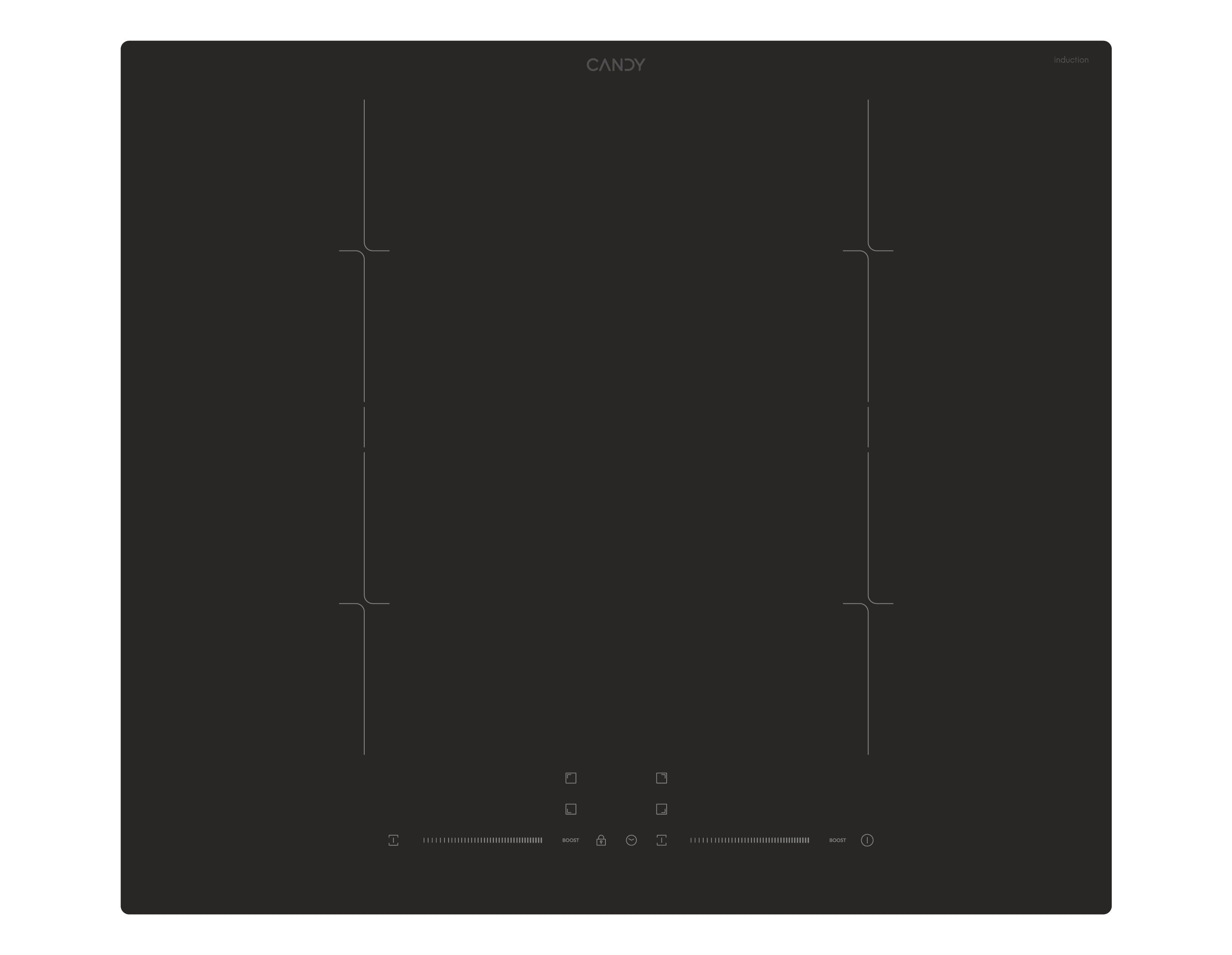 Candy CDTP644SC/E1 Noir Intégré 59 cm Plaque avec zone à induction 4 zone(s)