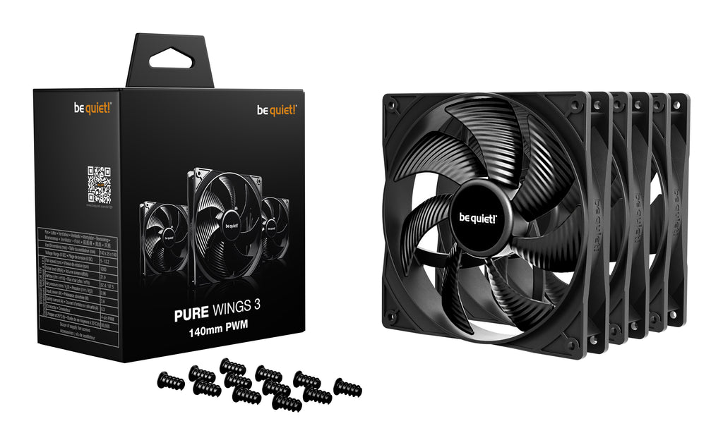 be quiet! Pure Wings 3 140 mm | Ventilateur PC silencieux | Pack de 3