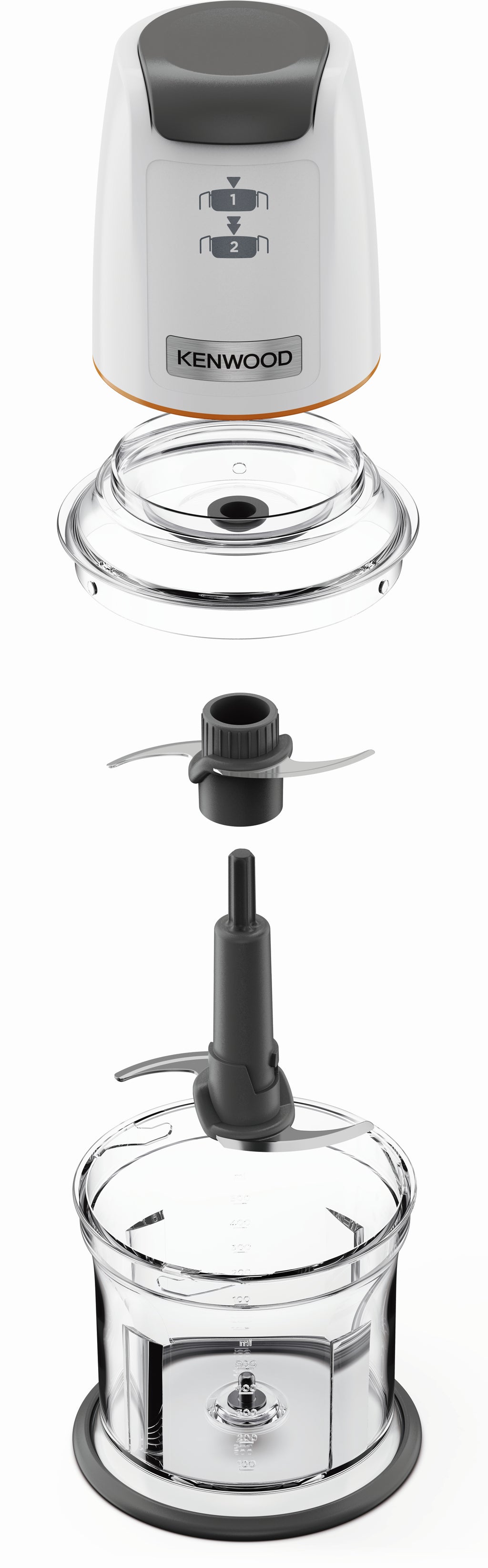 Kenwood CHP61.000WH Hachoir Électrique 0,5 L 500 W, Gris et Blanc
