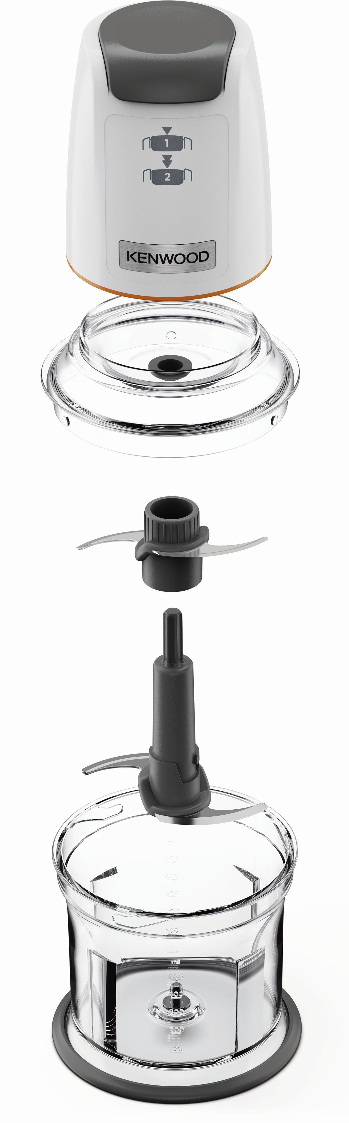 Kenwood CHP61.000WH Hachoir Électrique 0,5 L 500 W, Gris et Blanc