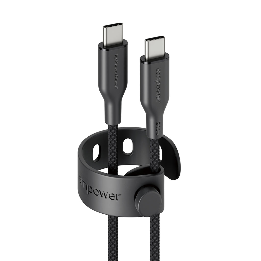 PanzerGlass empower™ by ® Racing 240W USB-C to USB-C Cable | USB 2.0 | 1.2M | Space Black câble USB Noir