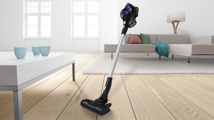 Bosch Bosch Serie 6 BBS611MAT aspirateur balai et balai électrique Aspirateur-balai 2 en 1 Batterie Sec Sans sac 0,3 L Bleu 2,5 Ah