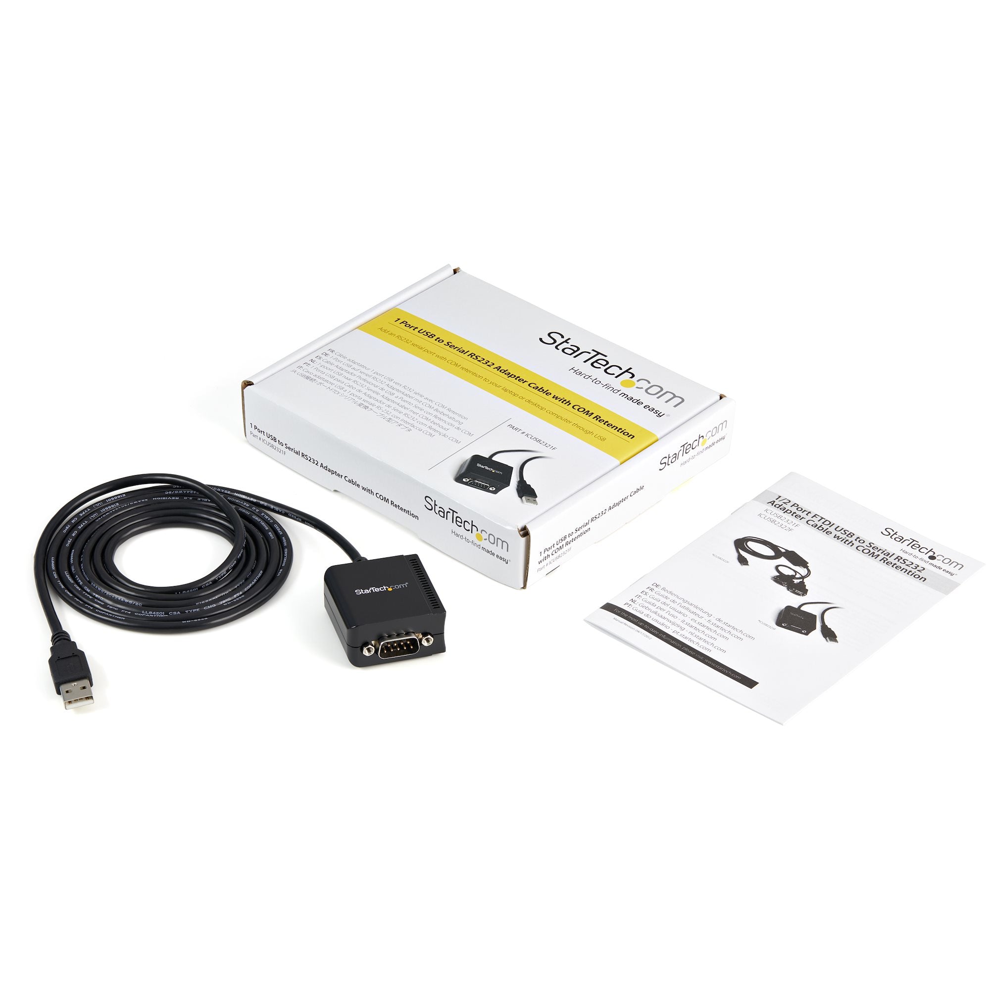 StarTech.com Câble adaptateur de 1,80 m USB vers série DB9 RS232 - Chipset FTDI