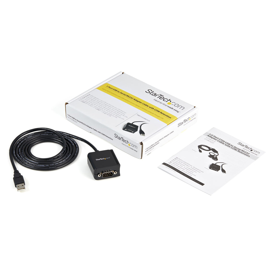 StarTech.com Câble adaptateur de 1,80 m USB vers série DB9 RS232 - Chipset FTDI