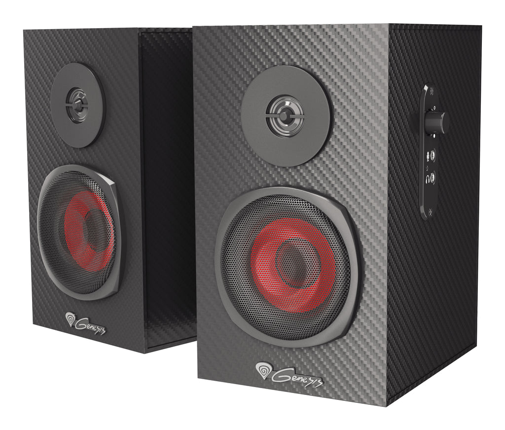 Haut-parleurs Helium 200 2.0 Canaux, 20 W, Filaire, Noir et Rouge