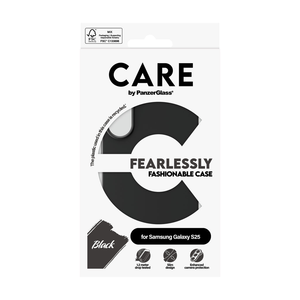 PanzerGlass PanzerGlass CARE™ by ® Case Black Samsung Galaxy S25 coque de protection pour téléphones portables Housse Noir