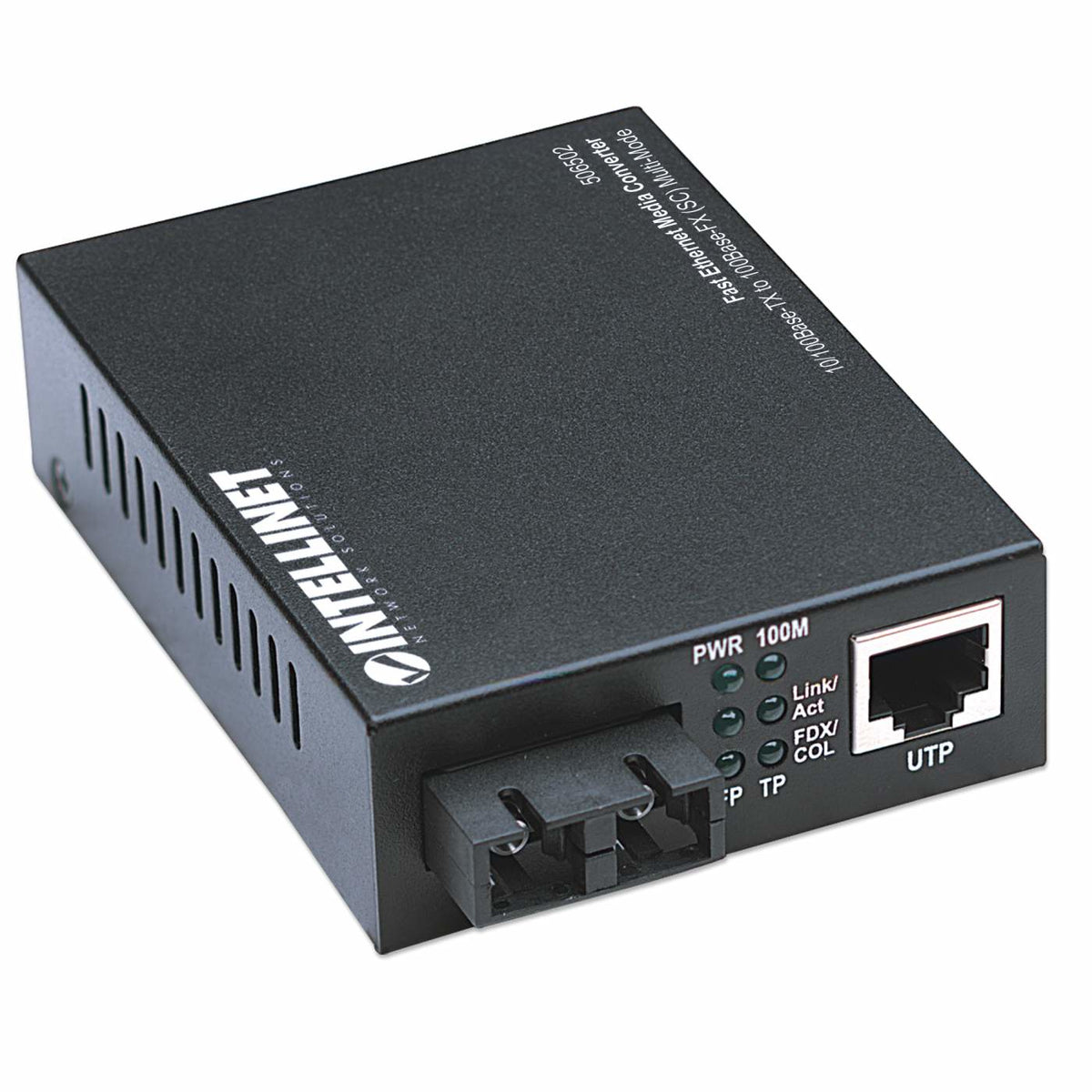Intellinet 506502 Convertisseur de Média Fast Ethernet 100 Mbit/s 1310 nm Multimode Noir