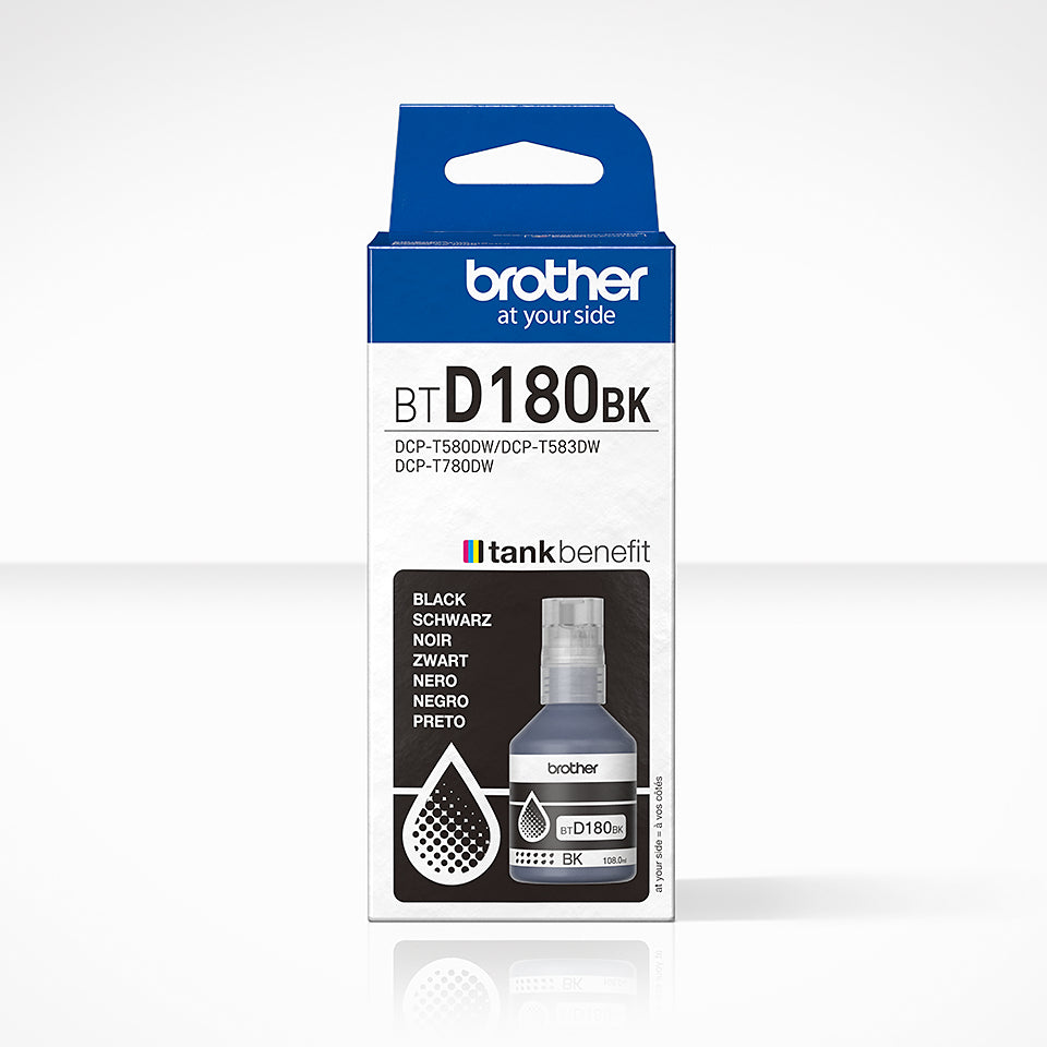 Bouteille d'encre Compatible Référence BTD180BK, Couleur Noire