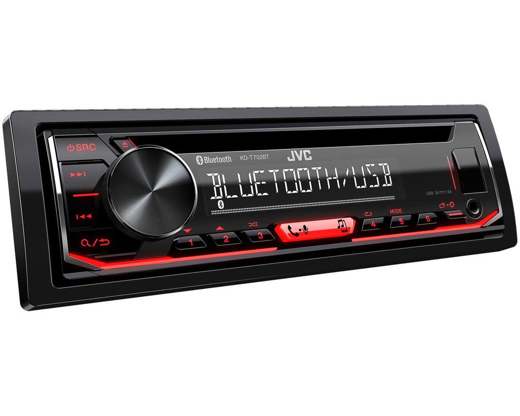 JVC KD-T702BT Autoradio CD/USB 1DIN, Bluetooth intégrée, Entrée USB & AUX en façade