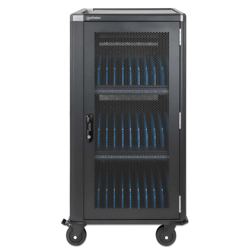 Manhattan Chariot de charge USB-C 65W pour 30 ordinateurs portables (jusqu’à 16"), compatible avec ordinateurs portables