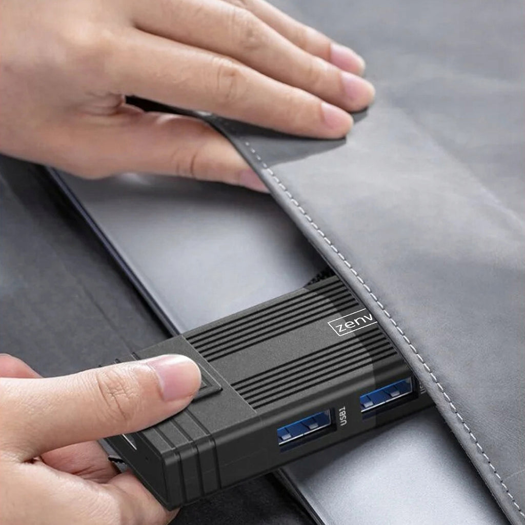 Boîtier pour disque dur HUB USB-C 7-en-1 SSD M.2 NVMe PCIe SATA SD Adaptateur Emplacement M.2 Zenwire HUB63