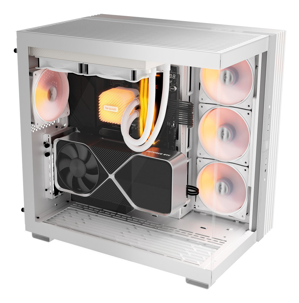 be quiet! Light Base 600 LX Blanc | Boîtier PC ARGB vitré, Mini ITX / Micro ATX / ATX, 4 ventilateurs Light Wings 120 mm PWM