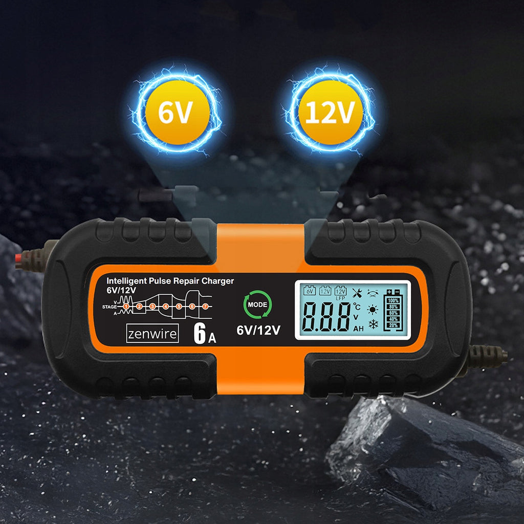 Chargeur-redresseur de batterie de voiture avec fonction de réparation AGM 6 V / 12 V Zenwire JMD-6S