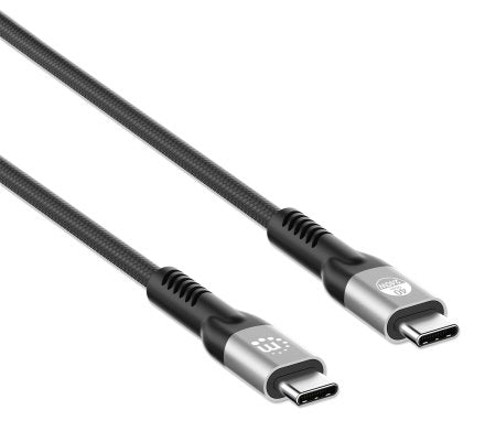 Manhattan Câble USB4 rapide USB-C vers USB-C, 1 m, charge d’ordinateur portable jusqu’à 240 W, données à 40 Gbit/s et vi