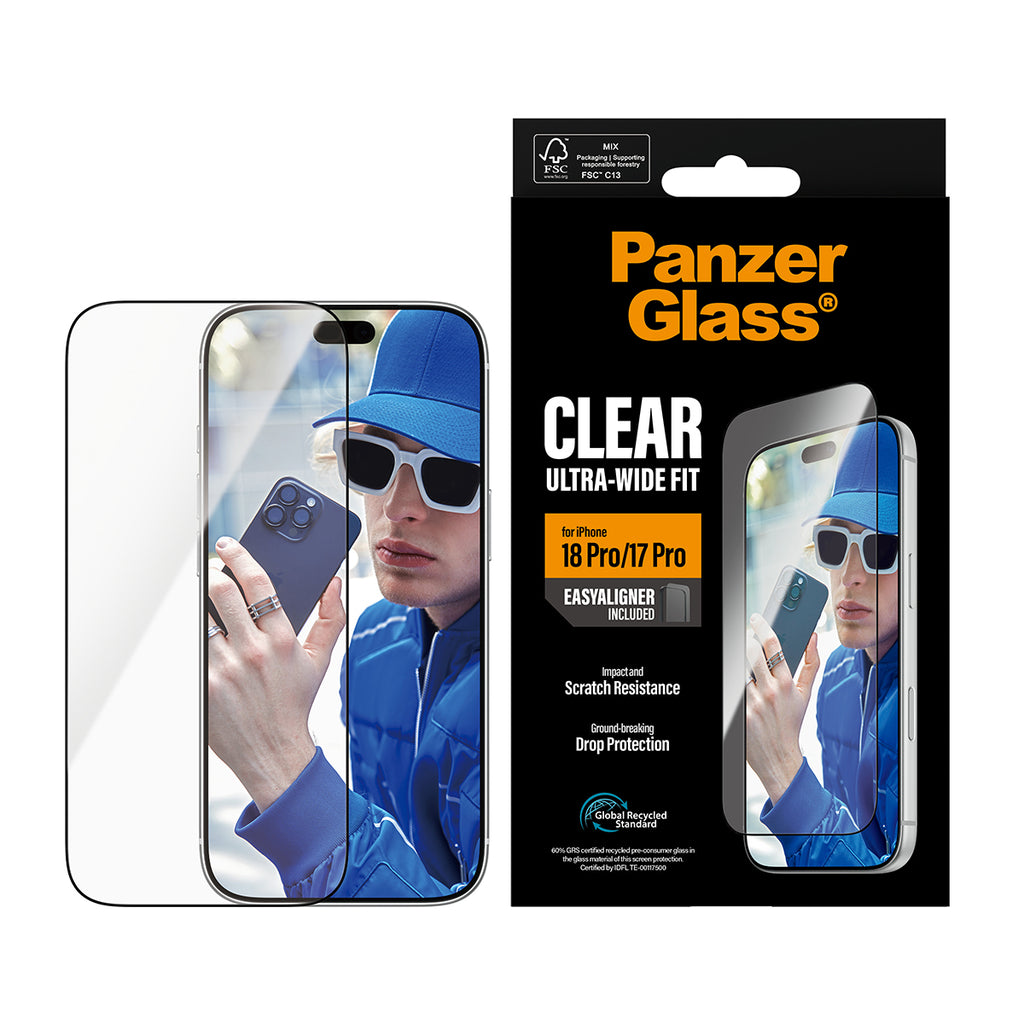 PanzerGlass ® Screen Protector iPhone 2026 Pro | 17 Pro | Ultra-Wide Fit w. EasyAligner Protection d'écran transparent 1