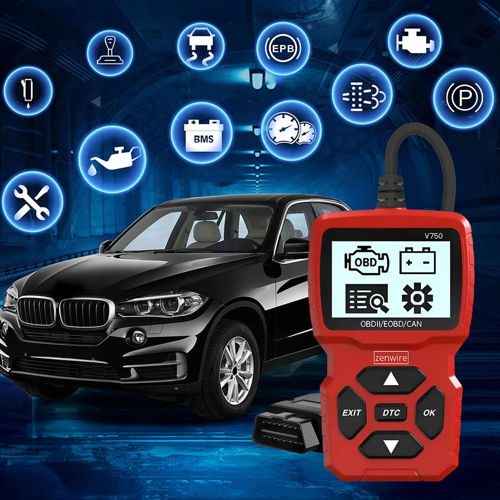 Testeur, interface, scanner, ordinateur, écran de diagnostic OBD2, CAN, VIN, Zenwire V750