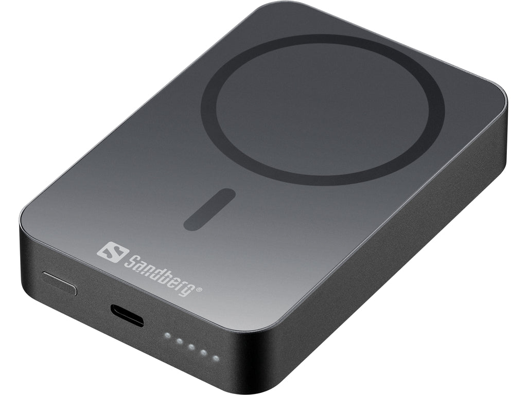 Sandberg Mag Wireless Powerbank 10000 ALU, Batterie Externe Magnétique et Sans Fil, 10000 mAh