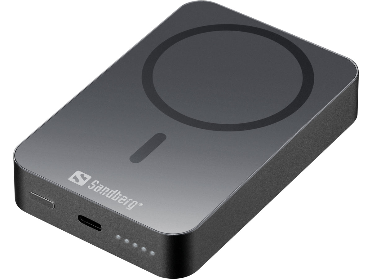 Sandberg Mag Wireless Powerbank 10000 ALU, Batterie Externe Magnétique et Sans Fil, 10000 mAh