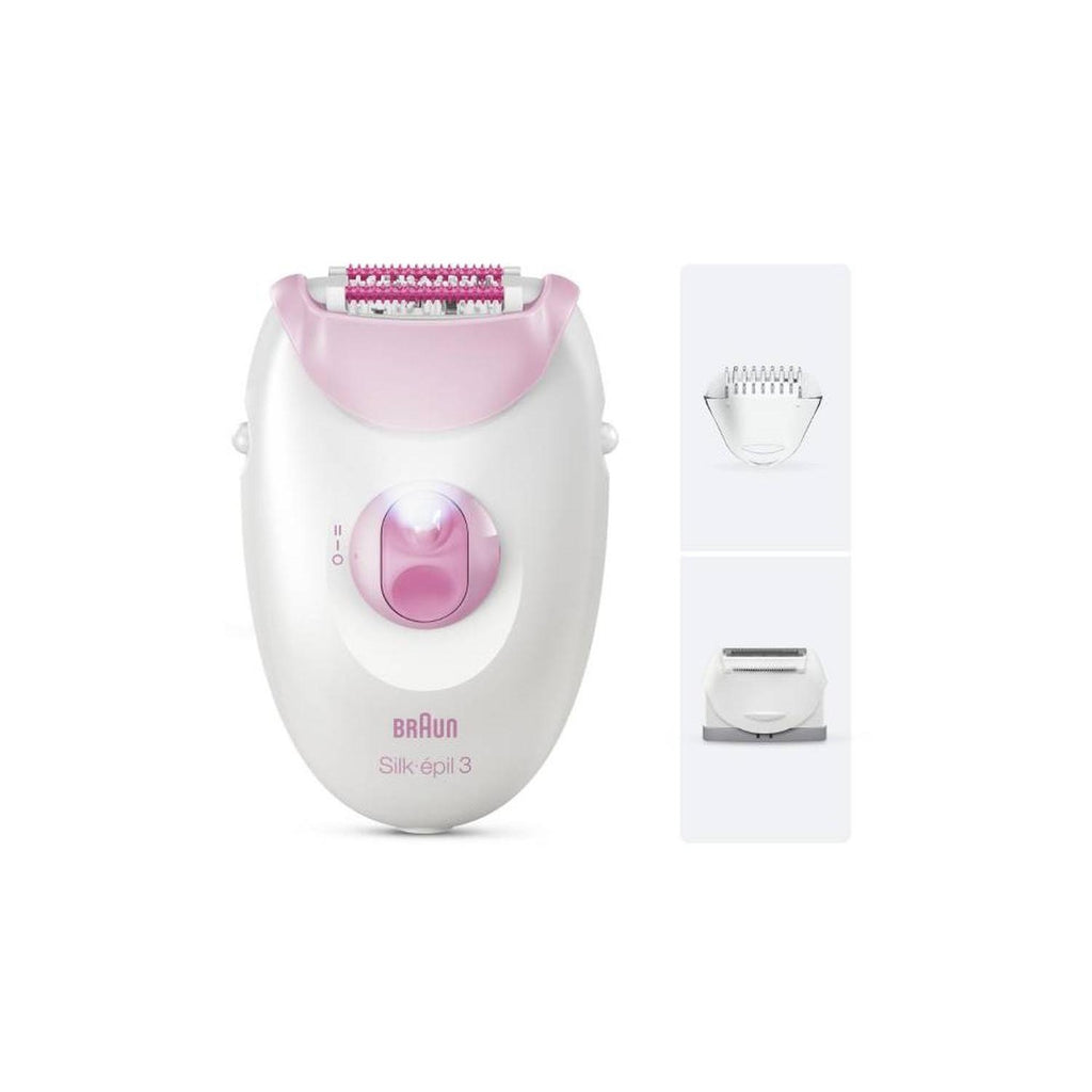 Braun Epilateur Electrique Filaire Silkepil 3031 - Rose et blanc