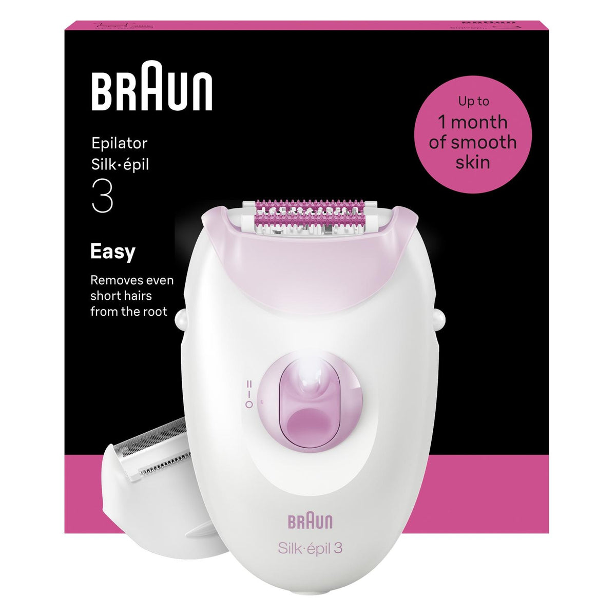 Braun Epilateur Electrique Filaire Silkepil 3031 - Rose et blanc