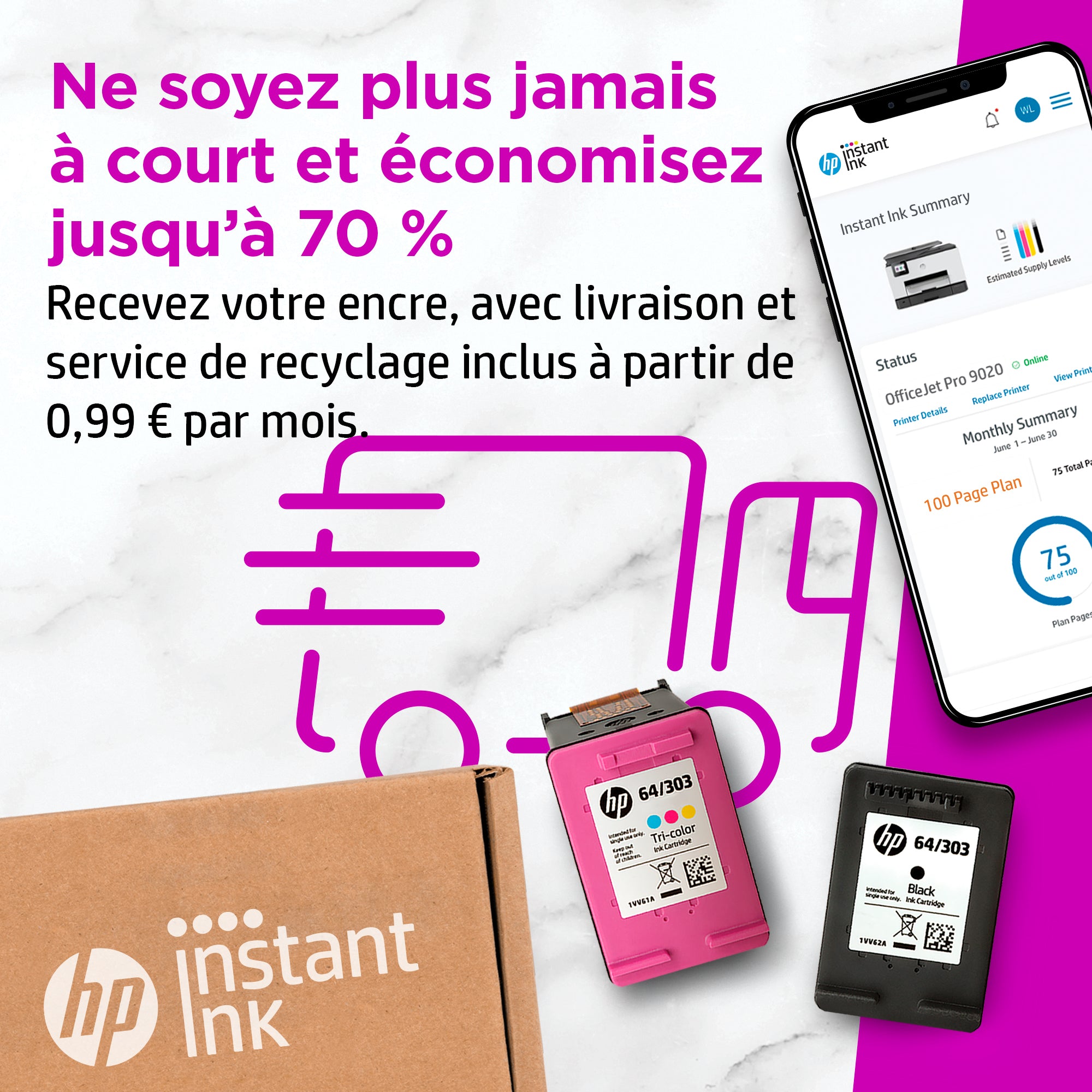 HP OfficeJet 6950 A jet d'encre thermique A4 4800 x 1200 DPI 16 ppm Wifi