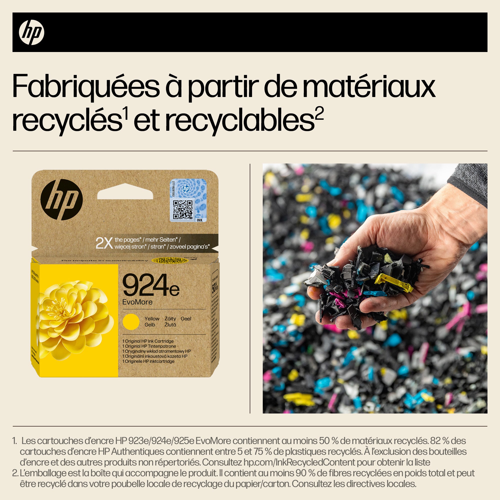 HP 924e Cartouche d’encre authentique Jaune EvoMore