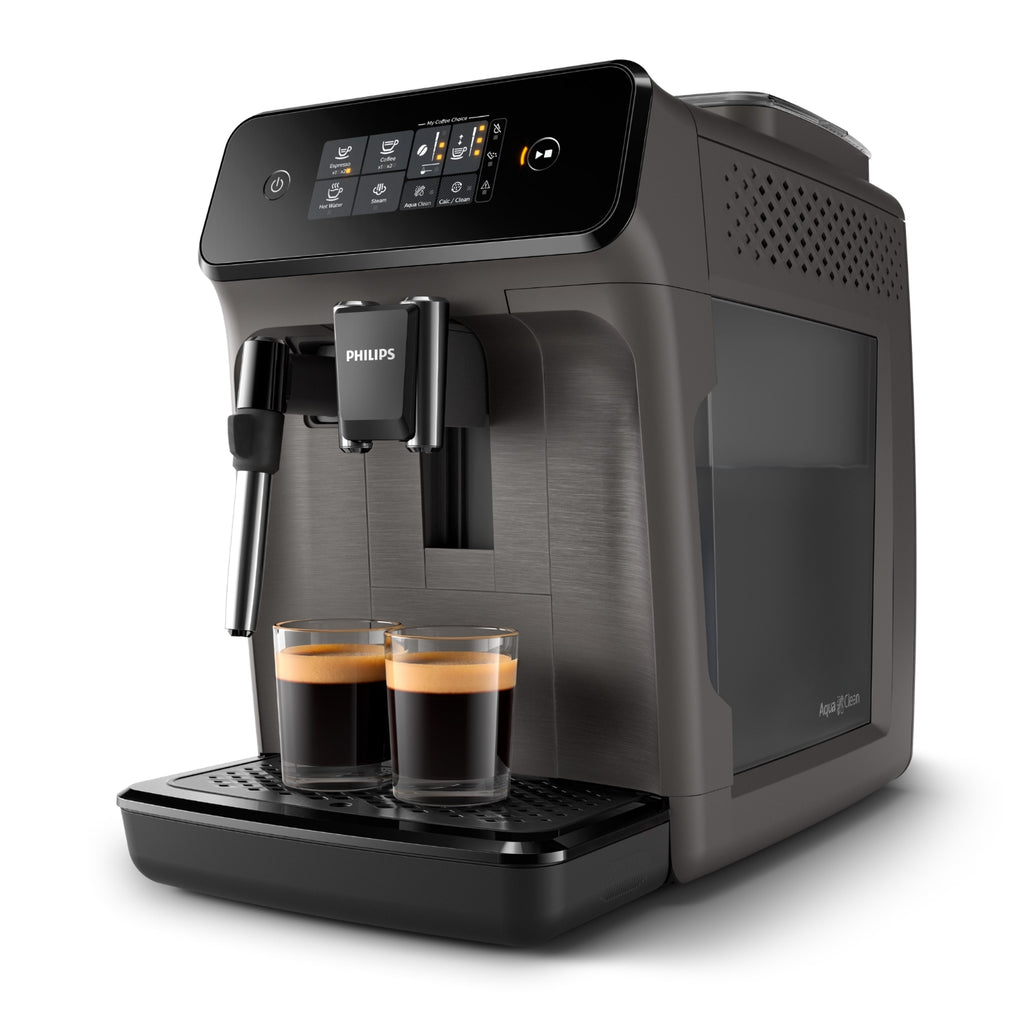 Philips Expresso broyeur EP1224/00 Machine à café à grain Noire avec mousseur à lait Série 1200