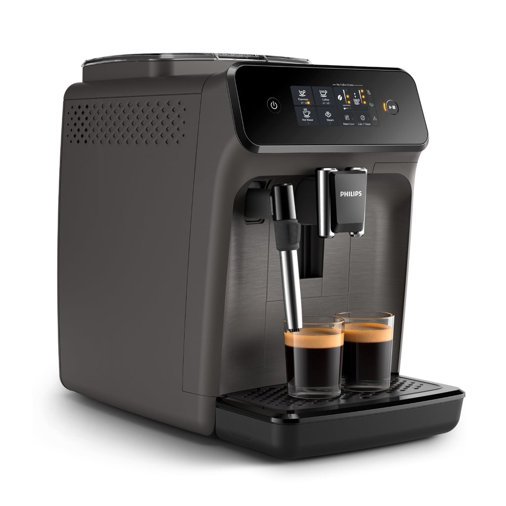 Philips Expresso broyeur EP1224/00 Machine à café à grain Noire avec mousseur à lait Série 1200