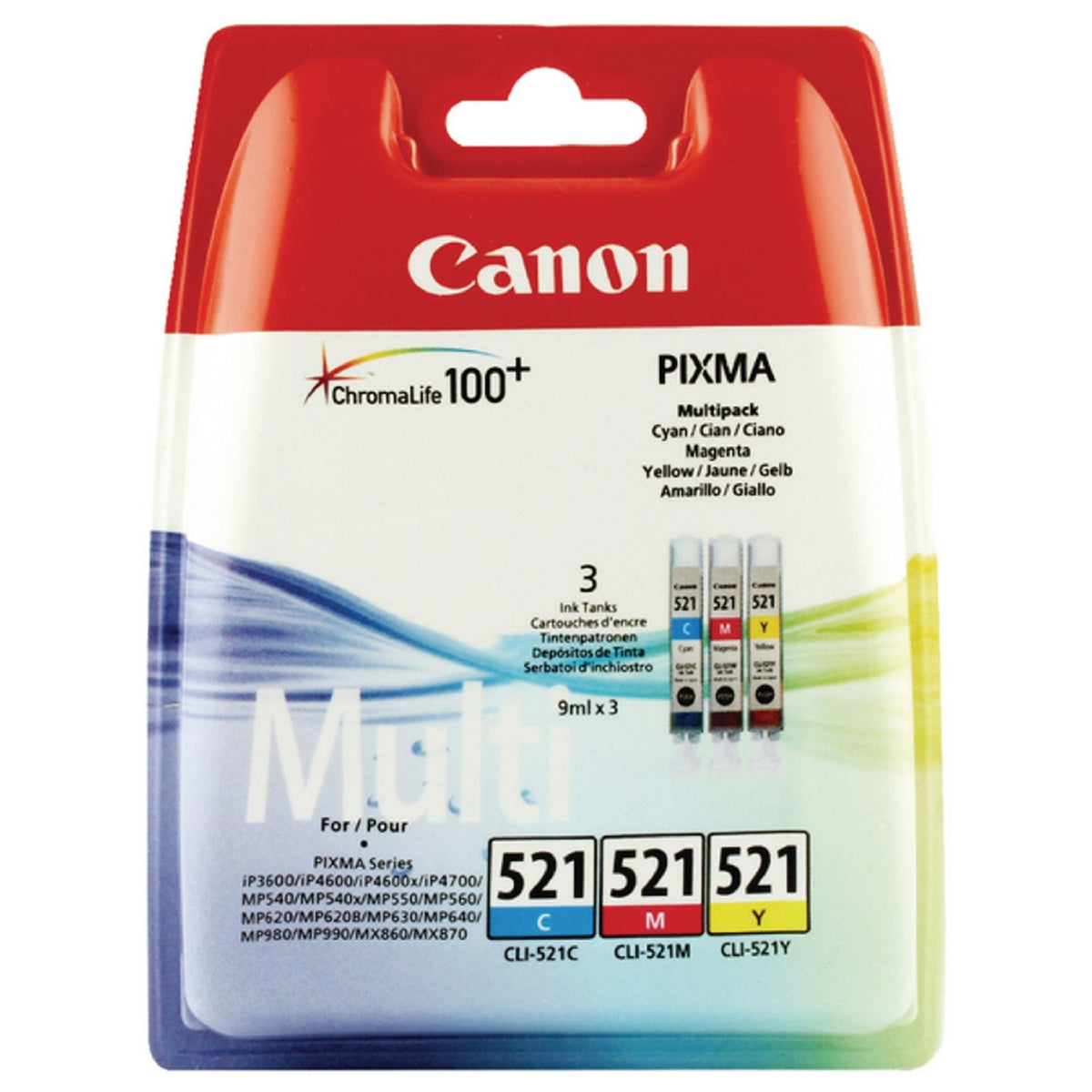 Canon Pack de cartouches d'origine 3 couleurs CLI-521