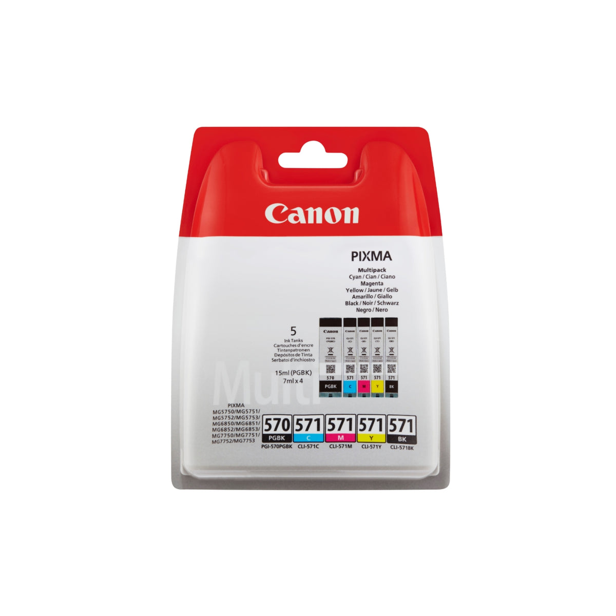 Canon Pack de cartouches d'encre d'origine noir + 3 couleurs PGI-570/CLI-571