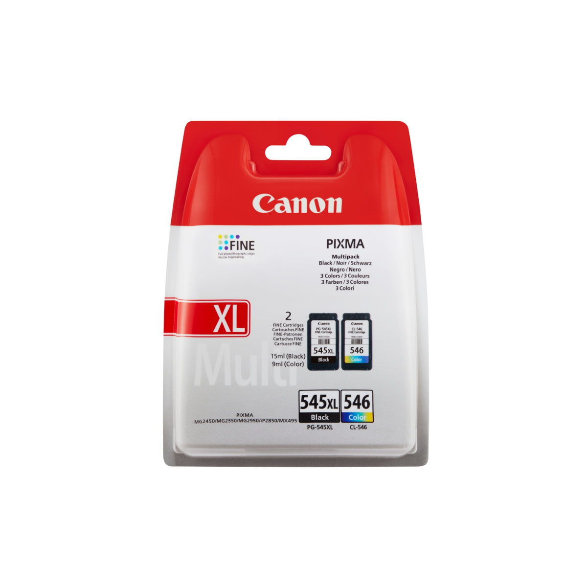 Canon Pack de cartouches d'encre d'origine noir + 3 couleurs PG-545 XL/CL-546