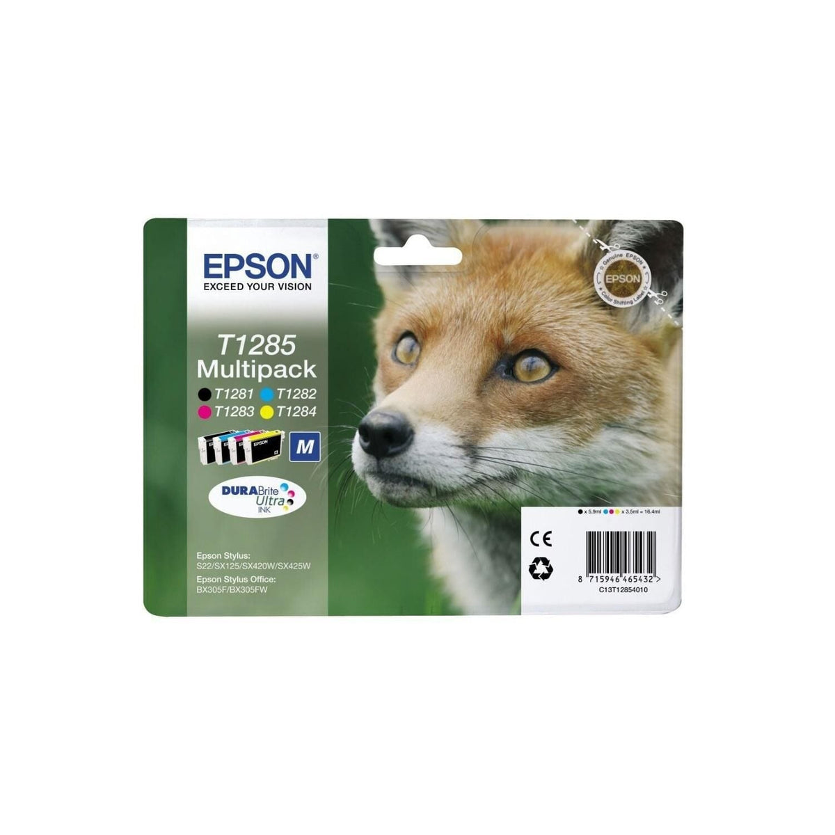 Epson Cartouche d'encre d'origine noir + 3 couleurs Renard T1285