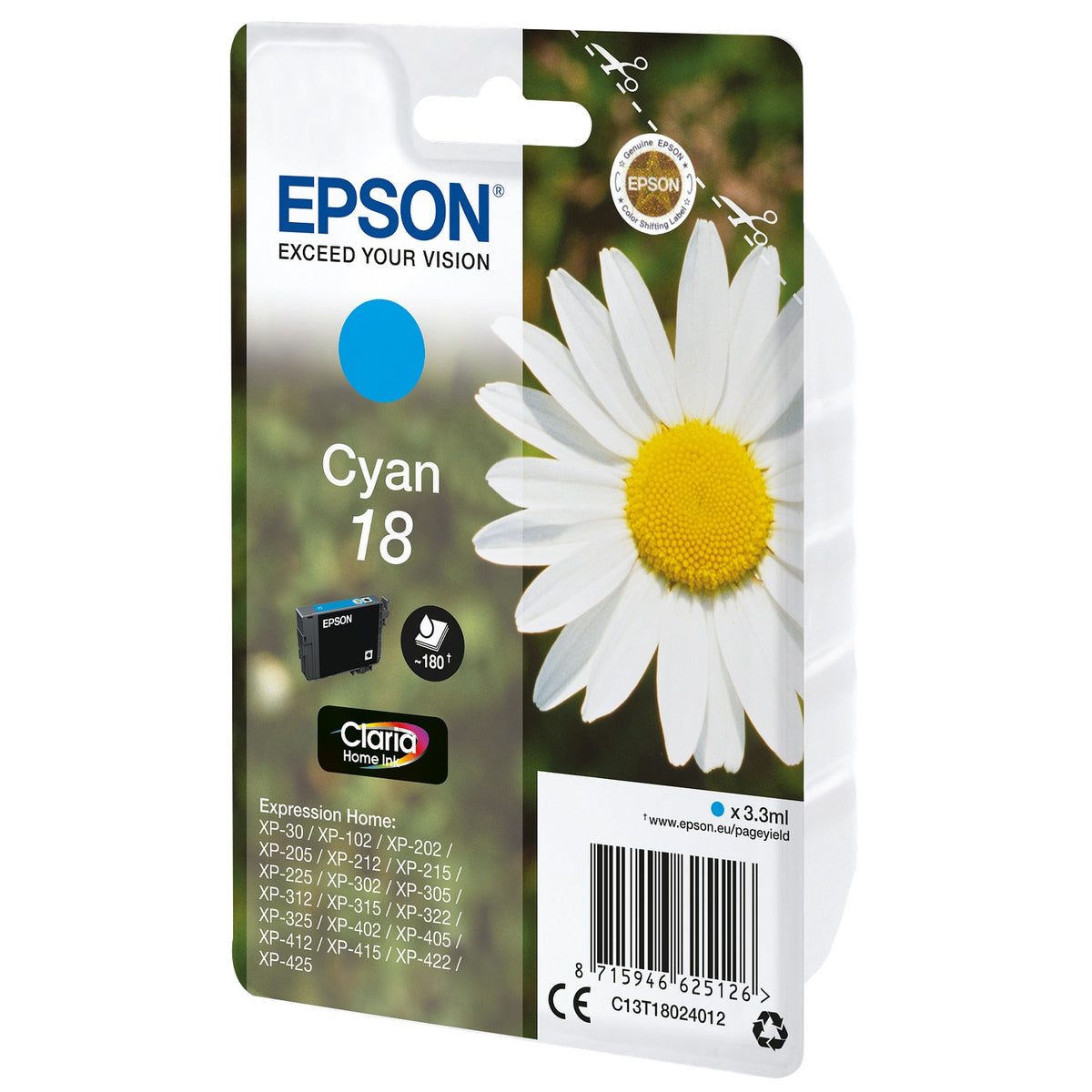 Epson Cartouche d'encre d'origine cyan 18
