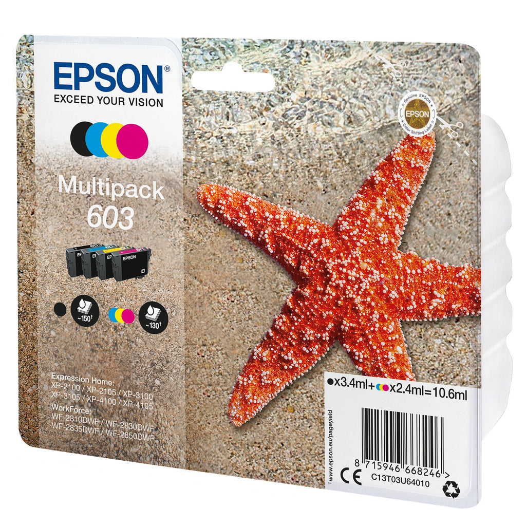 Epson Pack de cartouches d'encre d'origine noir + 3 couleurs Etoile de mer 603