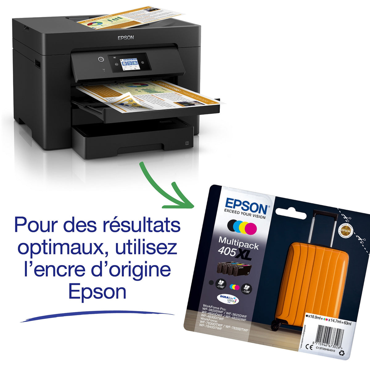 Epson Imprimante multifonctions jet d'encre WF 7830DT