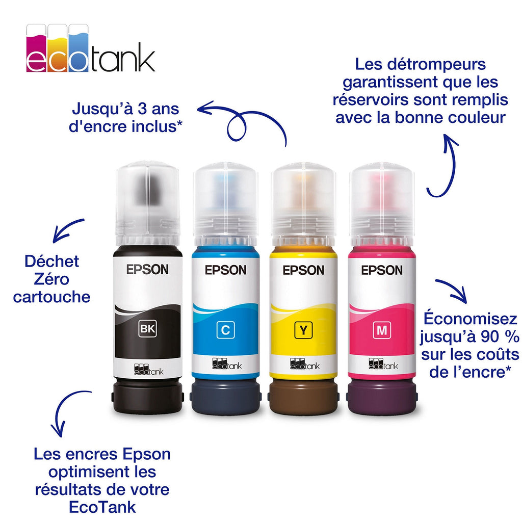 Epson Pack de cartouches d'encre d'origine noir + 3 couleurs EcoTank 104