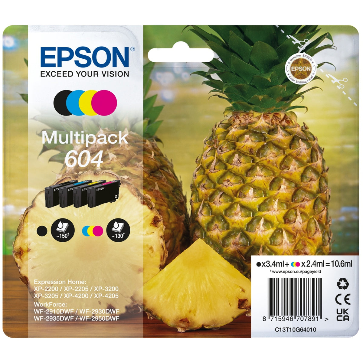 Epson Cartouche d'encre d'origine noir + 3 couleurs Ananas 604