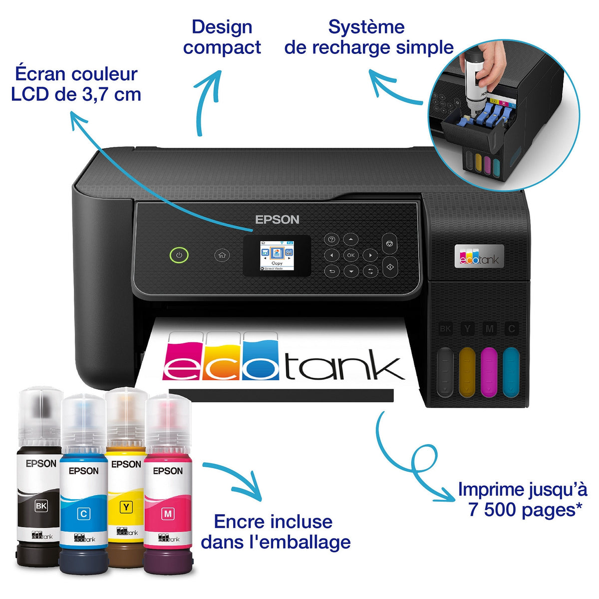 Epson Imprimante jet d'encre multifonctions Ecotank ET-2871
