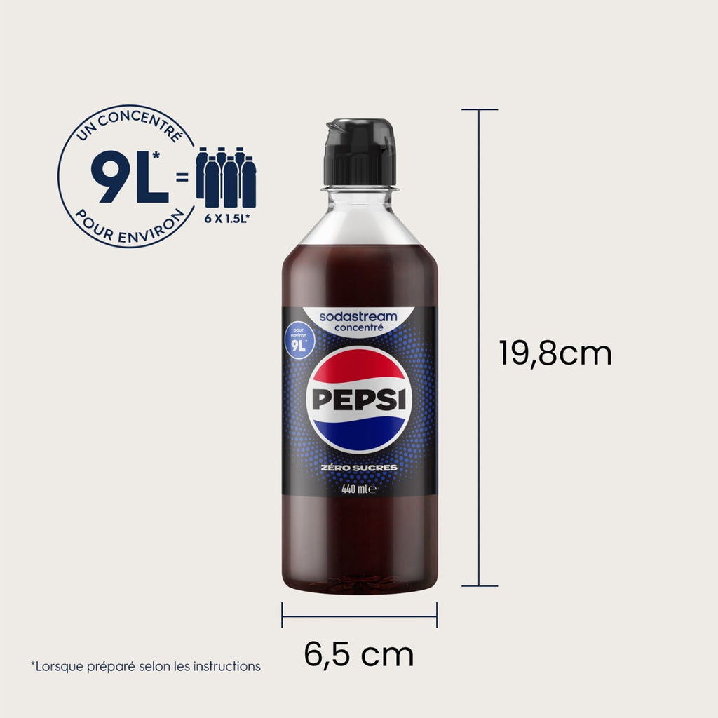 Sodastream Concentré Pepsi zéro sucres 440 ml