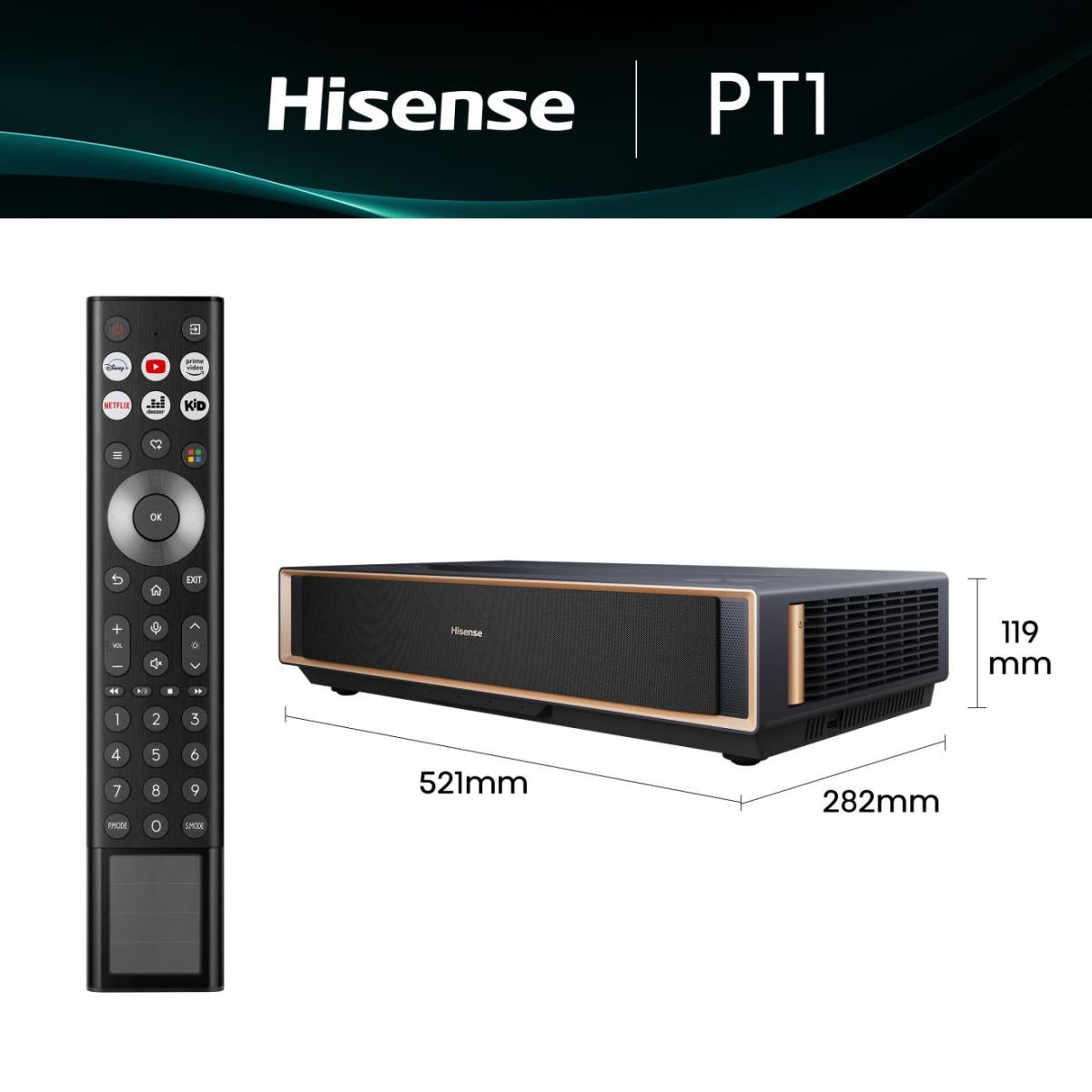 Hisense PT1 Projecteur à focale ultra courte UHD 4K (3840x2160) Compatibilité 3D Noir - vue 3