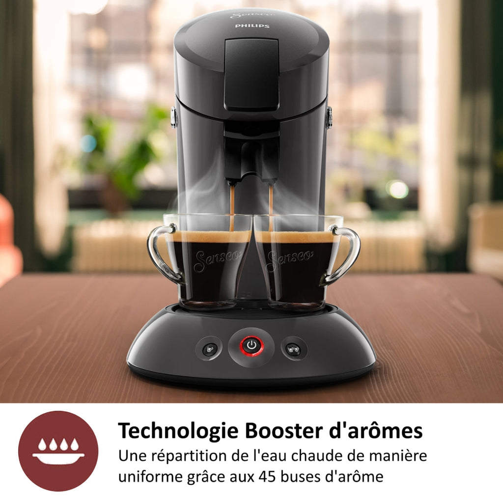 Philips Cafetière à dosette Senseo CSA210/81 machine à café Original plus Grise