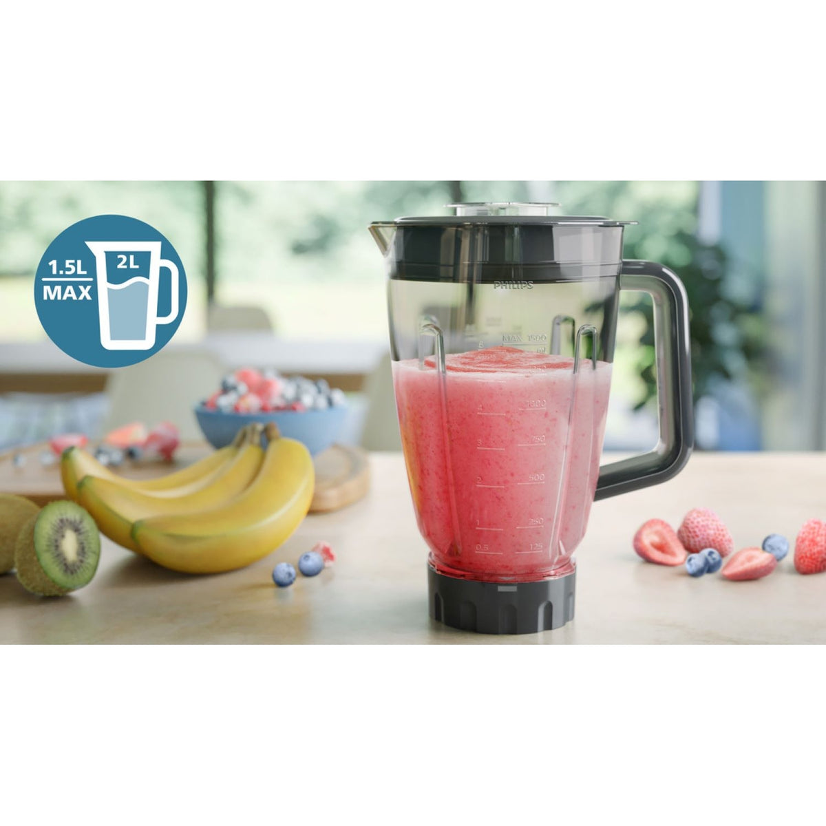 Philips Blender HR3020/20 Blender mixeur gris 2L, 1000W