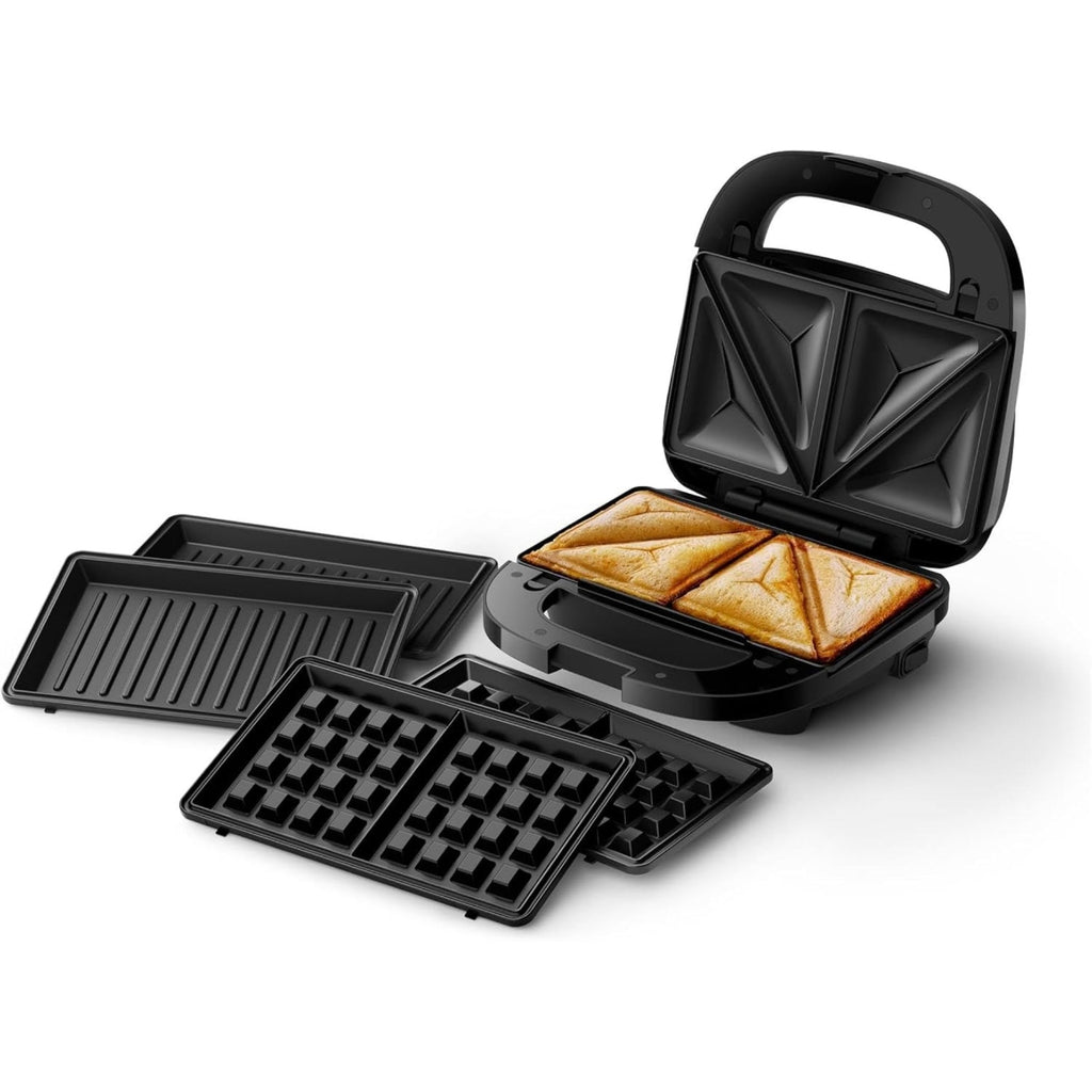 Philips Croque monsieur 3 en 1 HD2350/80 toaster & gaufrier Noir/métal
