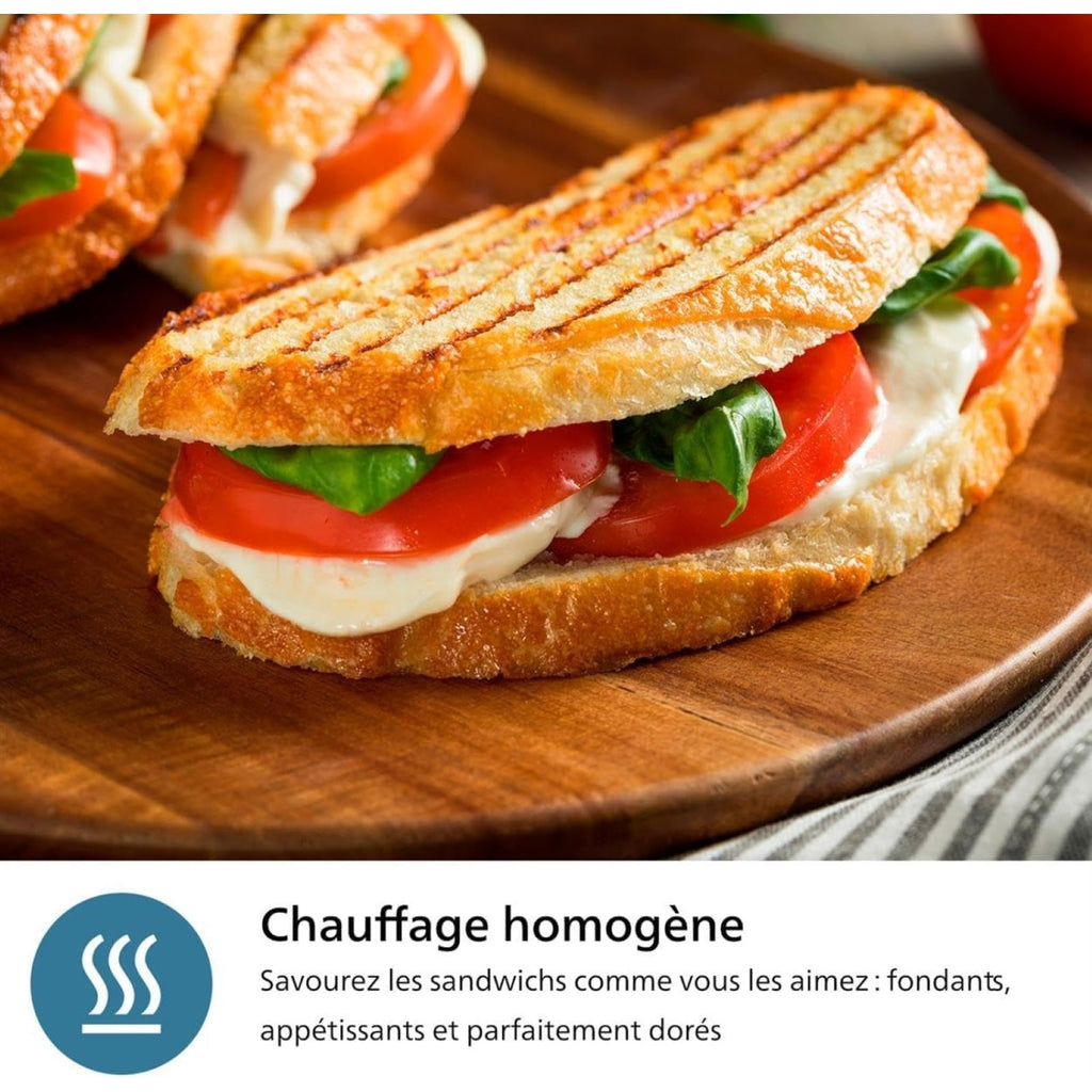 Philips Croque monsieur 3 en 1 HD2350/80 toaster & gaufrier Noir/métal