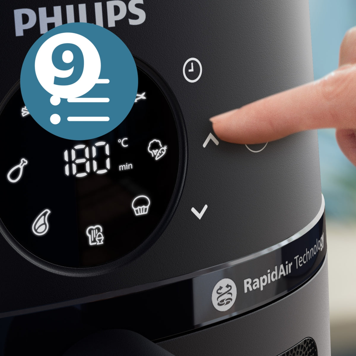 Philips Friteuse sans huile NA230/00 Airfryer noir 6,2L Série 2000