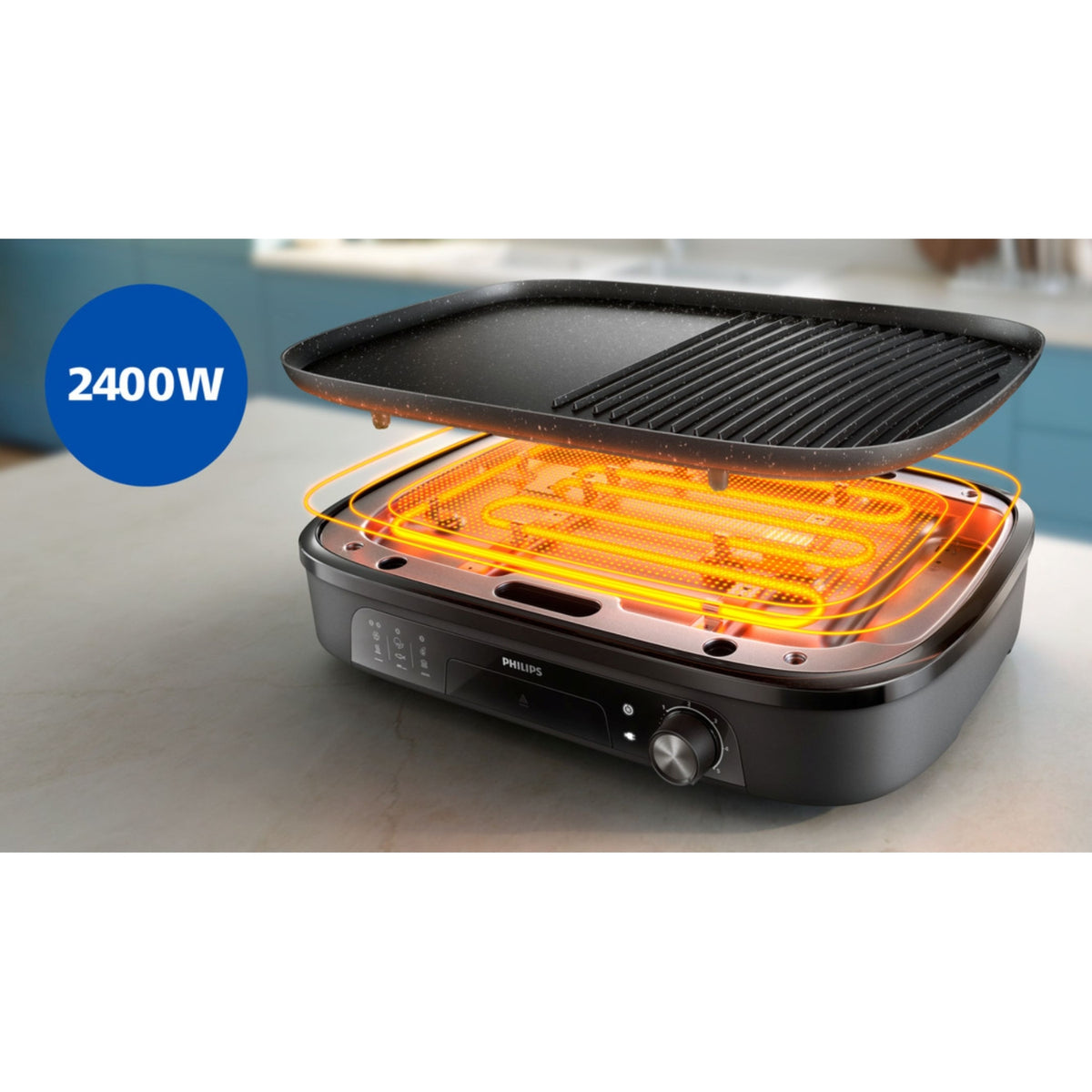 Philips Grill de table Série 3000 - 2400W - HD6210-90