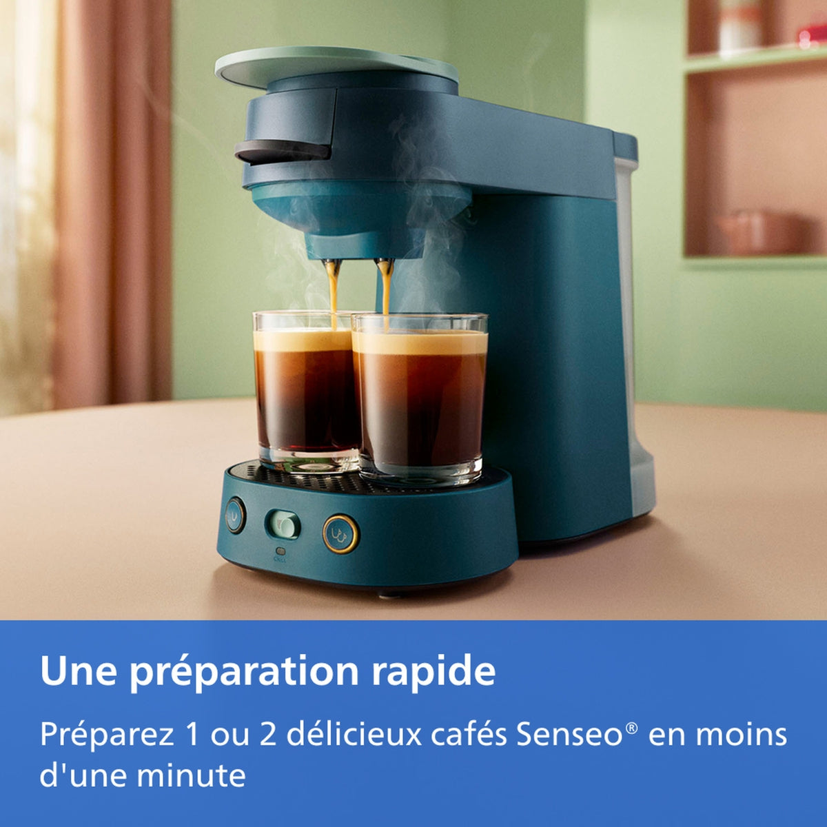 Philips Cafetière à dosette Senseo Vibe CSA225/01 Bleu