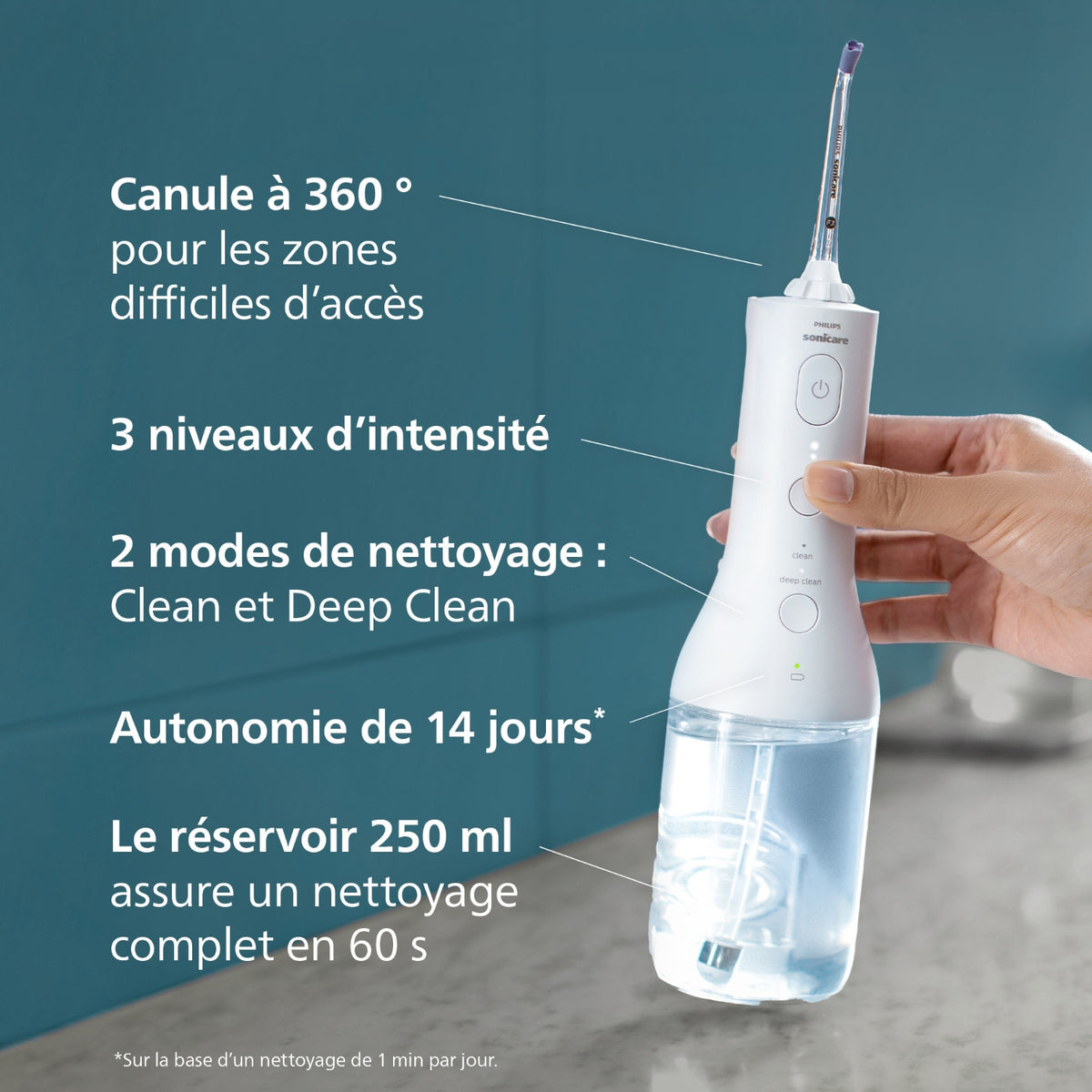 Philips Jet dentaire sans fil Sonicare Serie 3000 HX3826/31